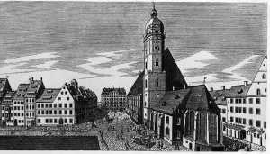 Vista de la Thomaskirche, cap al 1720